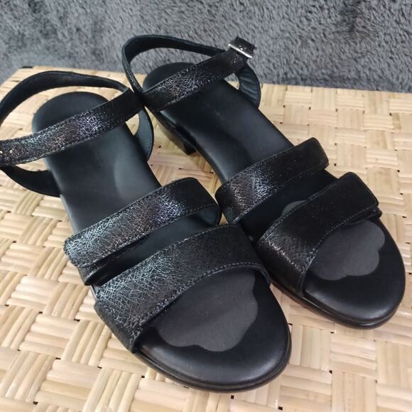 SAS Savanna Black Heel Adjustable Strap Sandals Womens 9.5 M - Picture 1 of 10